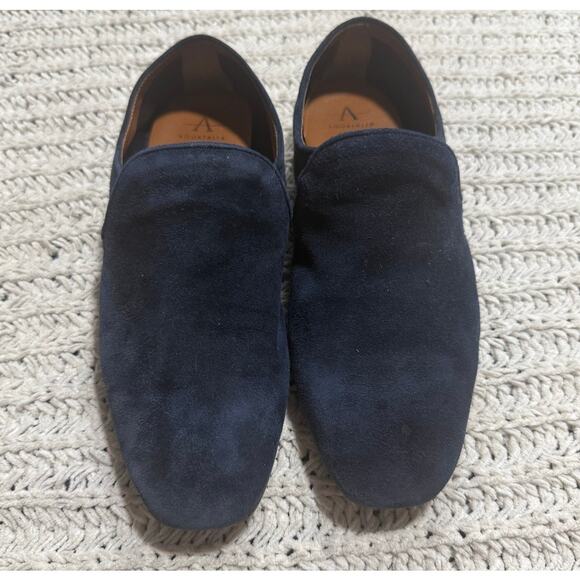 Aquatalia Revy Soft Suede Loafers Italy Weatherproof Flats Women's Size 7 Blue - Picture 4 of 12